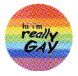 Hi I'm really gay badge